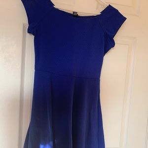 Royal blue boat neck dress